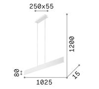 Ideallux Lampada a sospensione Ideal Lux LED Scrivania, metallo nero Lunghezza Ideallux