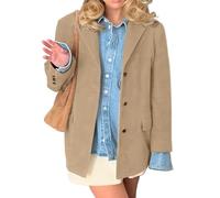 IDEALSANXUN Giacca da donna in pelle scamosciata autunno inverno moda casual oversize giacca blazer giacca trench coat