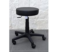 IDEALSEDIE DI GALIZIA MICHELE GALIZIA Prjme Sgabello Girevole per Centro ESTETICO, STUDIO MEDICO, DENTISTICO PER STUDIO PODOLOGO, Regolabile in Altezza A Gas, in ECOPELLE LAVABILE 100% (NERO)