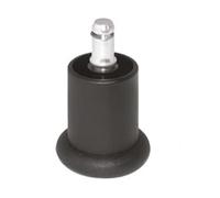 IDEALSEDIE DI GALIZIA MICHELE Kit Piedini Girevoli per Sedia, Sgabello e Poltrona da Ufficio, Perno in Acciaio 10/11 mm, 5 Piedini Rotondi Neri