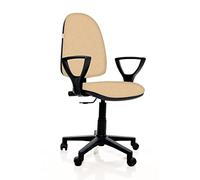 IDEALSEDIE DI GALIZIA MICHELE Sedia Da Ufficio Ergonomica, Contatto Permanente E Regolabile In Altezza Sedile E Schienale Imbottiti In Tessuto, prodotto e certificato italiano (PANNA)