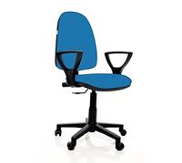 IDEALSEDIE DI GALIZIA MICHELE Sedia Da Ufficio Ergonomica Contatto Permanente E Regolabile In Altezza Sedile E Schienale Imbottiti In Tessuto, prodotto e certificato italiano (AZZURRO)