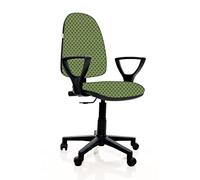 IDEALSEDIE DI GALIZIA MICHELE Sedia Da Ufficio Ergonomica, Contatto Permanente E Regolabile In Altezza Sedile E Schienale Imbottiti In Tessuto, prodotto e certificato italiano (VERDE SPUGNA)