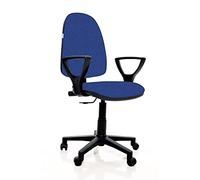 IDEALSEDIE DI GALIZIA MICHELE Sedia Da Ufficio Ergonomica Contatto Permanente E Regolabile In Altezza Sedile E Schienale Imbottiti In Tessuto Finta Pelle, prodotto e certificato italiano (BLU)
