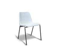 IDEALSEDIE DI GALIZIA MICHELE Sedia Da Ufficio Poltrona Fissa per Sala Attesa, Sedia con Monoscocca in Polipropilene Colorata, Telaio in Acciaio Cromato, Impilabile, per Conferenza (Bianco)