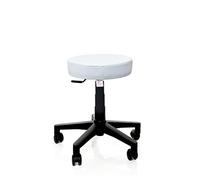 IDEALSEDIE DI GALIZIA MICHELE Sgabello Girevole per Centro ESTETICO, Laboratorio, Studio DENTISTICO, Prodotto Italiano, in Eco Pelle Colorata (Bianco)