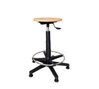 IDEALSEDIE SGABELLO CON PIEDINI GIREVOLE REGOLABILE IN ALTEZZA, PUO' ESSERE RICHIESTO CON RUOTE, TONDELLO IN MULTISTRATO DI FAGGIO- H Min 57Cm H Max 83 Cm