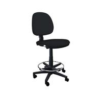 IDEALSEDIE - Sgabello con Ruote e Schienale Girevole, Sgabello Lavoro con Altezza Regolabile, Schienale a Contatto Permanente, Prodotto in Italia (Nero Spugna - Tessuto)