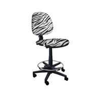 IDEALSEDIE - Sgabello con Ruote e Schienale Girevole, Sgabello Lavoro con Schienale ed Altezza Regolabili, Schienale a Contatto Permanente, Prodotto in Italia (Zebrato - Tessuto)
