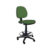 IDEALSEDIE - Sgabello con Ruote e Schienale Girevole, Sgabello Lavoro con Schienale ed Altezza Regolabili, Schienale a Contatto Permanente, Prodotto in Italia (Verde Scuro - Finta Pelle)