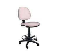 IDEALSEDIE - Sgabello con Ruote e Schienale Girevole, Sgabello Lavoro con Schienale ed Altezza Regolabili, Schienale a Contatto Permanente, Prodotto in Italia (Rosa Chiaro - Finta Pelle)