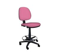 IDEALSEDIE - Sgabello con Ruote e Schienale Girevole, Sgabello Lavoro con Schienale ed Altezza Regolabili, Schienale a Contatto Permanente, Prodotto in Italia (Rosa - Finta Pelle)