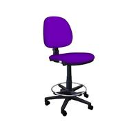 IDEALSEDIE - Sgabello con Ruote e Schienale Girevole, Sgabello Lavoro con Schienale ed Altezza Regolabili, Schienale a Contatto Permanente, Prodotto in Italia (Viola - Finta Pelle)