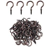 IDEALSV - Ganci da soffitto a vite, in bronzo rosso, 17,8 cm, con gancio a vite, per luci a vite, per appendere