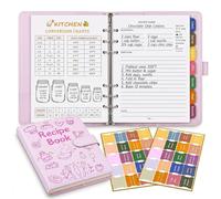 IdeaMarlle Libro di ricette per scrivere le tue ricette, quaderno per ricette con copertina in pelle con adesivi, diario di ricette contiene 160 ricette, regalo per addio al nubilato (rosa)