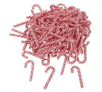 IDEANATEGRATE 100 Pezzi Bastoncini di Zucchero in Resina per Addobbi Natalizi, Accessori DIY per Decorazioni Fai da Te, Mini Candy Cane Rosso per Uso Festivo e Telefonini
