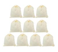 IDEANATEGRATE 10pezzi Sacchetti Filtranti con Coulisse in Cotone Riutilizzabili per Spezie Tisane Vuote e Filtri per Zuppe e Brodi Domestici