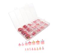 IDEANATEGRATE 150 Pezzi Unghie Finte in Plastica Rosa French per Dita dei Piedi Quadrate