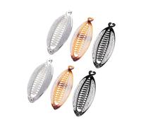 IDEANATEGRATE 6pezzi Fermagli per Chioma Banana a Forma di Pesce in Resina Perle Artificiale e Strass, Clip Eleganti senza Spilli per Lavorare o Giocare in Spiaggia