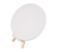 IDEANATEGRATE Cavalletto Mini in Legno in Lino Fine Set 4 Pezzi Pannelli Rotondi Facile da Trasportare e Conservare per Pittura ad Olio per Studenti e Disegno Artistico Outdoor