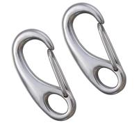 IDEANATEGRATE Clip in Acciaio Inossidabile per Medaglietta Cane e Gatto 2 Pezzi Rilascio Rapido e Transizione Veloce della Targhetta 50mm