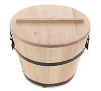 IDEANATEGRATE Contenitore in Legno per Riso e Tofu, Secchio Giallo per Servire, per Casa e Hotel, Barile Tradizionale per Cucina e Ristorante