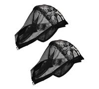 IDEANATEGRATE Cuffie per Parrucca a Rete Elastiche Nere, Set da 2 Pezzi, per Feste di Halloween e Creazione di Parrucche Artigianali