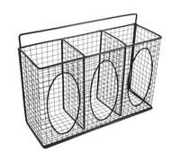 IDEANATEGRATE Dispenser da Parete per Guanti Monouso in Ferro Nero con 3 Scomparti Indipendenti, Design Aperto e Installazione Sicura, per Laboratori e Ambienti di Lavoro