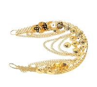 IDEANATEGRATE Fascia per Chioma Donna in Lega Design a Catena Multistrato e Decorazioni a Moneta Dorate, Accessorio Vintage e Brillante per Spettacoli di Danza