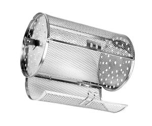 IDEANATEGRATE Gabbia Rotante in Acciaio Inossidabile per Forno, Griglia per Arrostire Arachidi e Castagne, Cestello Antiruggine Sportello per Barbecue All'aperto, Riscaldamento Uniforme a 360°