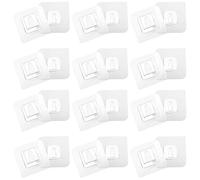 IDEANATEGRATE Ganci Adesivi senza Chiodi 12 Set in Acrilico Resistenti All'invecchiamento Forma Semplice e Generosa per Bagno e Cucina Impermeabili senza Tracce