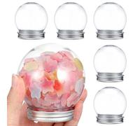 IDEANATEGRATE Globo di Neve Trasparente Resistente e Sicuro 10 Pezzi in Plastica 150ml Tappo a Vite per Conservare Caramelle, per Confezioni Regalo e Occasioni Formali
