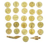 IDEANATEGRATE Kit Punte per Pirografia Numeriche in Ottone 28 Pezzi per Pirografo su Legno Pelle Carta, Strumenti per Incisione e Goffratura Artigianale, Set Portatile per Personalizzazione Fai