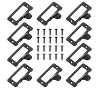 IDEANATEGRATE Maniglie per Mobili e Resistenti Set da 10 Vintage in Lega di Zinco Nero, Facili da Installare per Armadietti e Porte in Ufficio Postale o Biblioteca