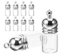 IDEANATEGRATE Mini Bottiglie di Vetro 23x11mm Tappo a Vite in Metallo 10 Pezzi Tenuta e Design Trasparente per Ricordi e Bomboniere
