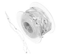 IDEANATEGRATE Nastro Decorativo a Perline Stelle a Cinque Punte 5 Metri in Poliestere e Plastica Argento per Decorazioni Natalizie e Progetti Fai-da-Te
