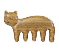 IDEANATEGRATE Pettine da Massaggio in Legno a Forma di Gatto per Cute del Capello, Massaggiatore Testa e Collo Superficie Liscia, Strumento per Massaggio Punti di Agopuntura Corpo, Relax