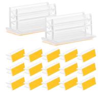 IDEANATEGRATE Porta Etichette Autoadesive in Pvc 50 Pezzi, Mini Pannelli 2,5x1,4x1,1 Cm, Facile da Usare per Etichette, Carte e Memo su Scaffali e Superfici Lisce