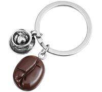 IDEANATEGRATE Portachiavi Chicchi di caffè a Forma di Cuore Organizer per Chiavi in Resina e Lega di Zinco e Decorazione per Borse Come Giorno del Ringraziamento Adatto a Ogni Occasione