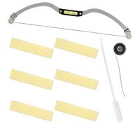 IDEANATEGRATE Righello Portatile per Sopracciglia Curvo in Metallo Argento, Kit Professionale per Modellare e Misurare la Forma la Posizione delle Sopracciglia, Strumento Preciso per Trucco