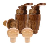 IDEANATEGRATE Rubinetti e Tappi per di Vino 2 Set in Plastica Chiusura Ermetica Accessori Ricambio per Secchiello Vino in Stile Retrò Rosso e Uva