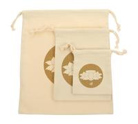 IDEANATEGRATE Sacchetto per Ciotola Tibetana da Meditazione 3 Pezzi in Cotone e Lino Chiusura a Coulisse, Robusto e Facile da Aprire, per Saccheggio e Conservazione Zen