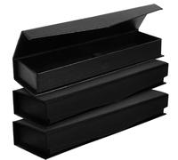 IDEANATEGRATE Scatola Portapenne e Pp Nera, Set 3 Pezzi, Stile Retrò | Confezione Regalo Portapenne, Confezione per Penna, Decorazioni Scuola, Penne Regalo Maestre