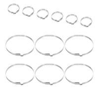 IDEANATEGRATE Set 12 Pezzi Anelli Regolabili per Involtini di Carne in Acciaio Inossidabile Argento, Morsetti Rotondi Nonstick per Barbecue Coreano e Cucina Professionale