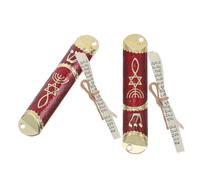 IDEANATEGRATE Set 2 Custodie Mezuzah Ebraiche Rosse in Lega di Zinco con Pergamena Kosher, Simbolo di Fede e Decorazione Elegante per Casa Ebraica e Regali per Housewarming