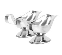IDEANATEGRATE Set 2 Pezzi di Brocche per Salsa in Acciaio Inossidabile da 90ml, Resistente All'usura Design Elegante e Superficie Liscia, per Servire in Cucina a Tavola