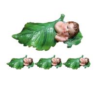 IDEANATEGRATE Set 4 Pezzi Statuine Fatine da Giardino in Resina Verde, Decorazione Micro Paesaggio per Vaso di Fiori, per Giardino e Terrari
