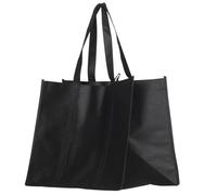 IDEANATEGRATE Set 5 Borse Tote Non Tessuto Nero, Resistenti all Usura e Leggere, per Scuola e Lavoro, Borse Riutilizzabili per Spesa e Picnic all Aperto