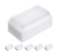 IDEANATEGRATE Set 6 Spazzole Da Bagno Per Neonati In Spugna Bianco Con Impugnatura Facile Per Pulizia Corpo E Sviluppo Sensoriale A Casa