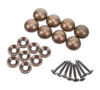 IDEANATEGRATE Set da 8 Tappi Vite in Ottone per Specchi Decorativi con Design Nascosto e Bordi Lisci, Stile Elegante Retrò per Mobili e Armadi Angolari in Vetro